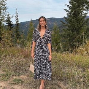 Faithfull the Brand Black and White Midi Dress